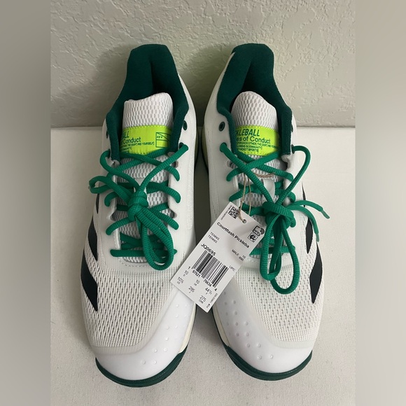 Adidas Courtflash Pickleball in White/Black/Collegiate Green - Men’s size 10.5 main image 9